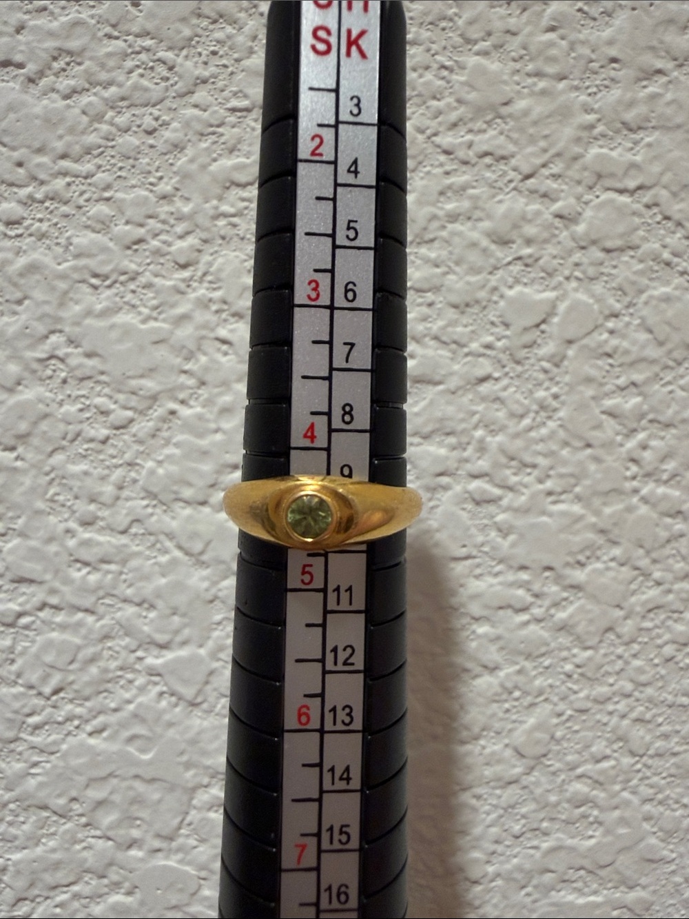 Gold-Tone Signet Ring with Green Stone